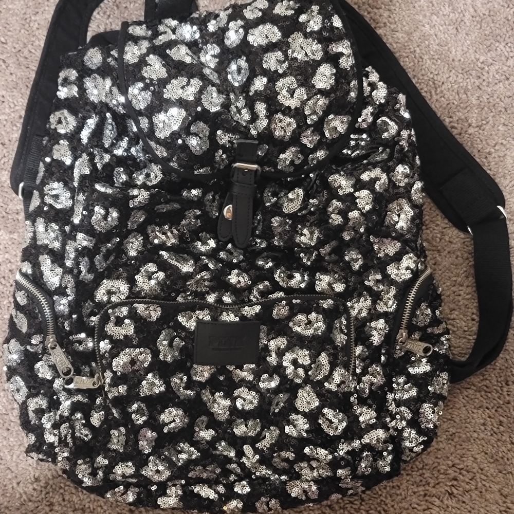 Victoria Secret leopard Sequin Backpack